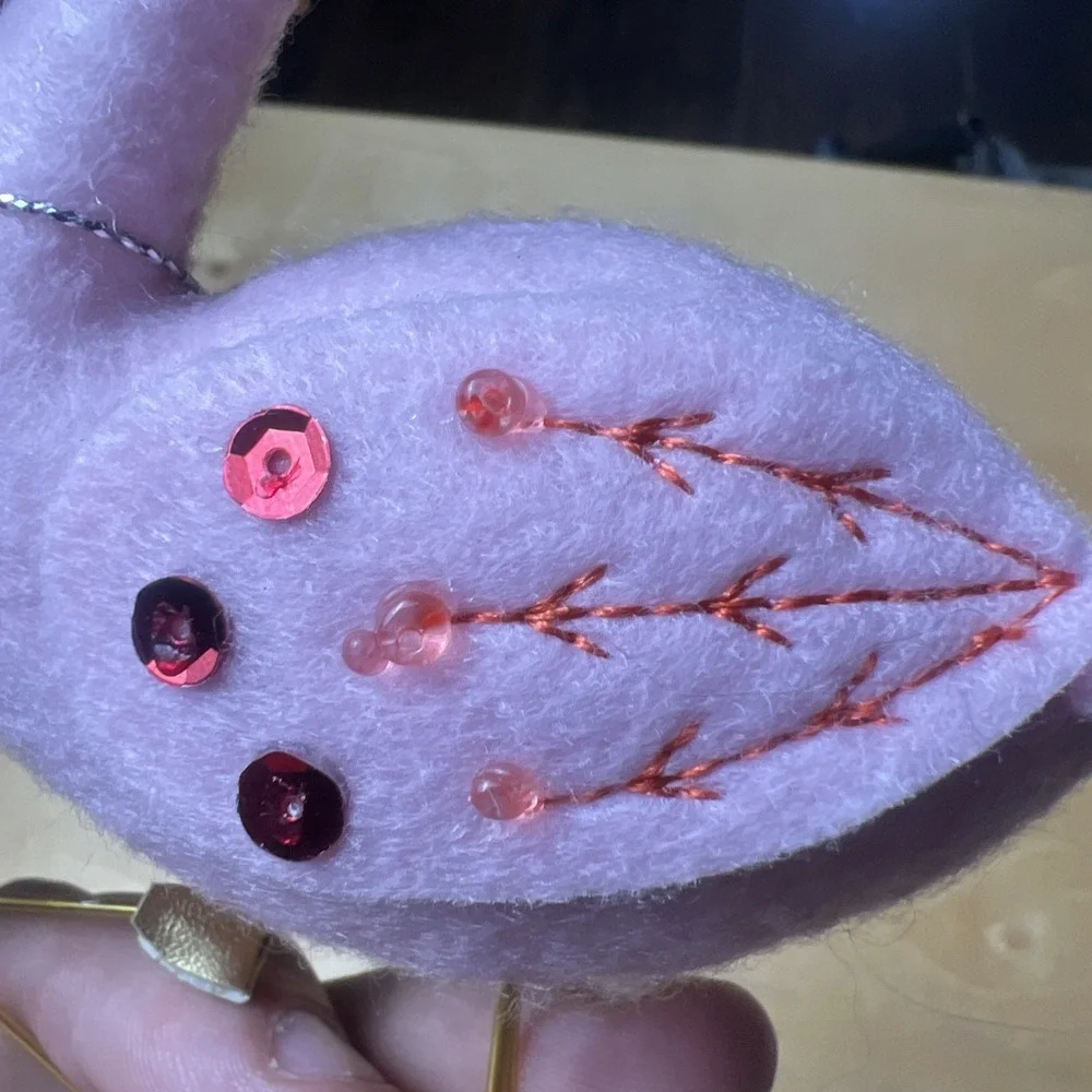 Flamingo Love Birds Engaged 2021‎ Felt Christmas Ornament